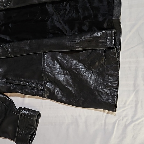 Women's Black Leather Jacket by Global Identity - Picture 5 of 16